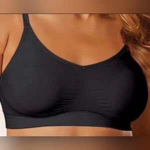 Seamless Black Bralette With Comfort Strap Large